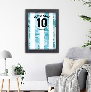 <span class=keywords><strong>Cadre</strong></span> mural noir personnalisé OEM ODM pour impression à la demande, illustration de maillot de football, affiche, logo laser, marque privée - Product Image 4