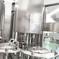 Machine de lavage et de bouchage automatique électrique de bouteilles en plastique PET de 200 ml, à haute précision, pilotée par PLC et à engrenages, pour eau pure
