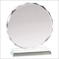 Trophée en cristal transparent personnalisé avec plaque de reconnaissance, emballage avec boîte cadeau en papier