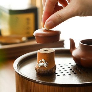Handmade Wooden <b>Tea</b> <b>Tray</b> With Lid Cylinder Shape Traditional Chinese Style For Kung Fu <b>Tea</b> Ceremony Accessories - Product Image 1