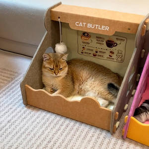 <b>Cat</b> Caf Style RPET <b>Cat</b> Bed Cave Customizable Detachable Pet <b>Cage</b> <b>for</b> Indoor <b>Cats</b> Eco Friendly Foldable Removable Washable - Product Image 3