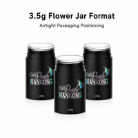 Stoples Kaca Bunga Kustom 2oz 3oz 4oz dengan Tutup Kedap Udara untuk Kemasan Bunga Kering 3.5g