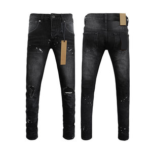 Proveedor de Guangzhou ofrece jeans KUSB de marca para <span class=keywords><strong>hombre</strong></span>, de alta calidad, lavados y bordados, de corte ajustado, en stock. - Product Image 2