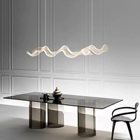 Lustre LED en fer et acrylique design, bande lumineuse longue pour bureau de vente, hall d'hôtel, réception, bar, décoration artistique, restaurant