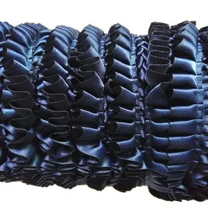 2.5" Black Velvet Pleated Ribbons