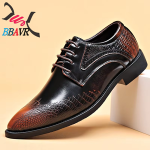 Zapatos de Hombre con Cordones de PU, Estilo Británico Coreano, con Diseño de Rayas, Punta en Pico, Talla Grande, Casuales y Formales para Negocios, Novedad 2026 - Product Image 1