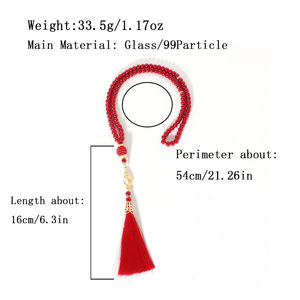 니크로 새로운 도착 이슬람 이슬람 묵주기도 터키 스타일 모조 유리 진주 비즈 술 라마단 종교 선물 - Product Image 3