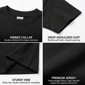 High Quality 245G Heavy Cotton Tee Men Blank Boxy Fit Streetwear Oversized T shirt TKAN852 Low Cost Manufacturer Custom Logo - Product Image 2