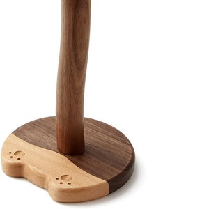 Acacia Wood <b>Kitchen</b> <b>Paper</b> Towel Holder Vertical Multi Function Storage Rack Round Minimalist Design - Product Image 4