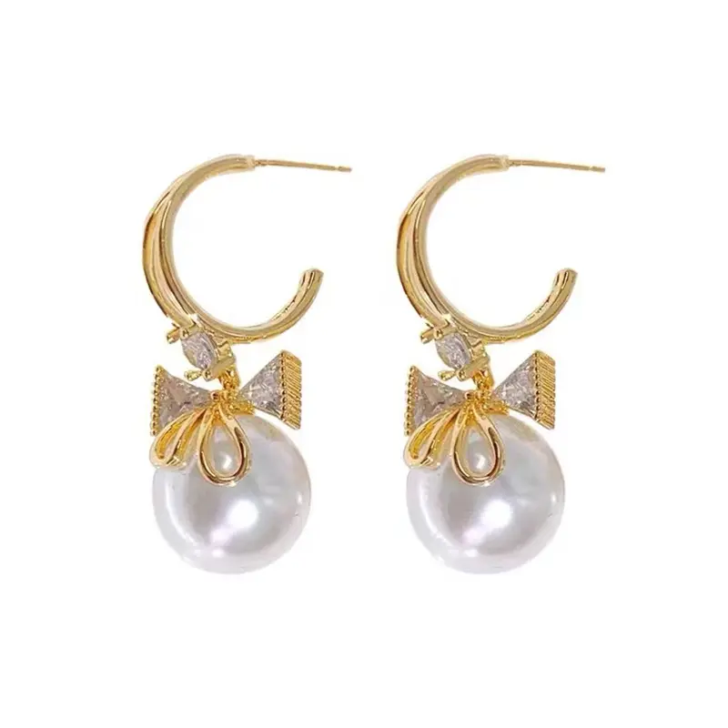 2022 gioielli di moda orecchini di perle di zirconi firmati alla moda in stile coreano per le donne