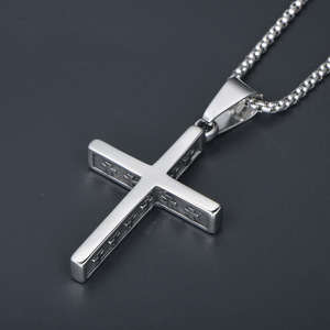 Stainless Steel <b>Cross</b> Pendant Necklace Geometric Religious Jewelry SP757 - Product Image 2