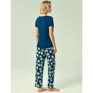 Conjunto de Pijama Suave Personalizado para Mujer, Manga Corta, Estampado, Ropa de Dormir de Viscosa y Bambú, Ropa de Casa para Mujer - Product Image 3