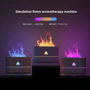 Humidificateur d'air à brume fraîche pour la maison, diffuseur d'arômes, humidificateur portable USB à ultrasons avec lumière de feu - Product Image 1