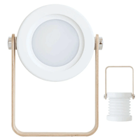 Lampe de lecture LED pliable avec poignée en bois, lanterne télescopique portable, lampe de table rechargeable par USB, 3 températures de couleur, D