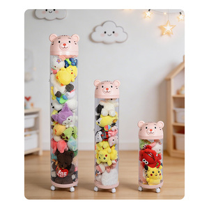 Promotion : Boîte de <span class=keywords><strong>rangement</strong></span> transparente pour poupées, motif Tigre Rose, avec roulettes universelles, pour chambre de fille, salon et décoration intérieure - Product Image 1