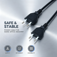 Cable de Alimentación CA para Electrodomésticos de 250V, 2 Pines, Estándar Europeo, H05VVH2-F, Terminales Crimpados y Recubiertos de Estaño, de Fábrica OEM