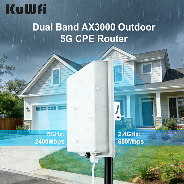 WiFi Solution Provider KuWFi Cpe Sim Wireless 5g NSA SA OpenVPN TR069 Service 2.5GE Port Solar ODU 5g Network Router for Village
