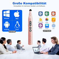 Presentador inalámbrico USB de 2,4 GHz para Windows Mac Linux Puntero láser rojo Control remoto para presentaciones de PowerPoint Compatible