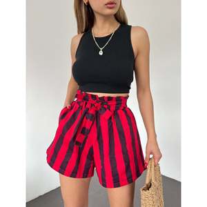 DEFILE Women's Relaxed Fit Drawstring Waist Pocketed Cotton Shorts-Breathable Eco-Friendly Stylish Black Fuchsia Casual Summer - Product Image 3
