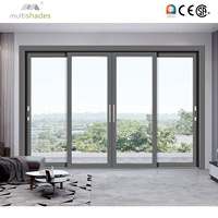Porte coulissante panoramique en verre, résistante aux ouragans, à rupture de pont thermique, en aluminium, double vitrage Low-E, NFRC, pour maison moderne