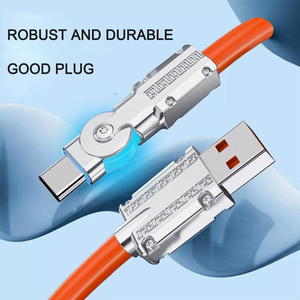 Línea de datos tipo C 120W carga rápida 6A 180 línea de carga ultrarrápida giratoria para WESOPRO <span class=keywords><strong>TV</strong></span> Stick negrita silicona alargada - Product Image 3