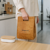 Sac isotherme durable en papier Tyvek avec poignées découpées et fermeture magnétique pour les repas au bureau et le transport quotidien
