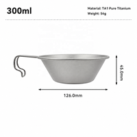Tasse Sierra en titane pur - Bol de camping ultraléger à poignée fixe - Vente en gros OEM/ODM