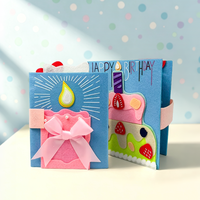Album photo personnalisé en feutre avec décoration de gâteau, livre de souvenirs d'anniversaire fait main pour bébé fille et garçon, cadeau souvenir de fête