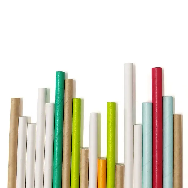 8mm Colorful Cocktail Paper Straws Straight Drinking Straw Custom Printing Bar Accessory