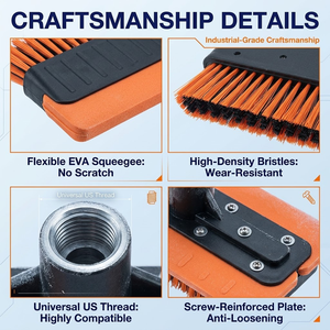 <span class=keywords><strong>Balai</strong></span> à neige télescopique 2-en-1 et raclette à glace avec <span class=keywords><strong>brosse</strong></span> à neige, filetage américain, manche universel <span class=keywords><strong>pour</strong></span> toit de voiture et pare-brise - Product Image 4