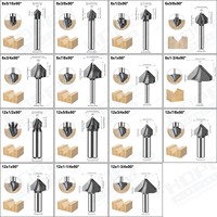 Fraise à rainurer en V en carbure de 6 mm et 12 mm à 90 degrés pour le travail du bois, outils de découpe pour portes et meubles en bois