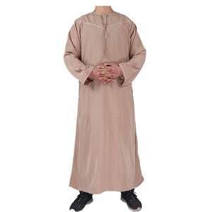 Thobe Islamico Stile Oman per Uomo, Abbigliamento Tradizionale <span class=keywords><strong>Arabo</strong></span> a Maniche Lunghe per Musulmani - Product Image 1