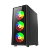 Fournisseur d'usine, nouveau boîtier PC haut de gamme 2024, boîtier d'ordinateur de jeu ATX, châssis PC en verre trempé, boîtier PC de bureau avec ventilateurs RGB