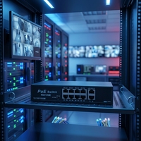 Switch Ethernet AI PoE 8 Port Gigabit RJ45 dengan 2 Uplink Watchdog 6KV Lightning 100m Extend QoS untuk Kamera IP Tersedia