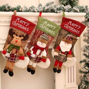 Calcetín Navideño Extra Grande FX, Bolsa de Regalo de Navidad con Diseño de Papá Noel y Muñeco de Nieve, Adorno Colgante para Chimenea, Decoración Navideña para el Hogar y Hoteles - Product Image 3