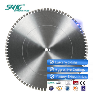 SANG Cuchilla de sierra de pared de hormigón reforzado soldada con láser de alta resistencia personalizada para máquinas de sierra de pared para hormigón pesado - Product Image 1