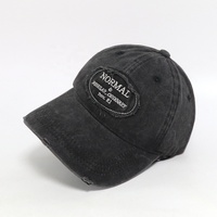 Casquette de baseball non structurée à 6 panneaux en coton délavé et vieilli avec patch brodé personnalisé, pour homme, style décontracté, pour activités de plein air et sport, type « Dad Hat »