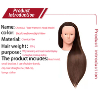 Perruque synthétique Jerry Curl de 24 pouces, 4 couleurs, modèle de tête de mannequin de salon, perruque nouée à la main pour la coupe de cheveux