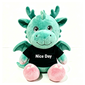ปรับแต่งมังกรน่ารัก plushie, นั่งมังกรยัดไส้ของเล่น, มังกรผ้ากำมะหยี่กับเสื้อ, ของเล่นตุ๊กตามังกรยัดไส้สัตว์, - Product Image 5