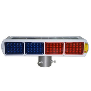 Solar Traffic Warning <b>Light</b> Led Flashing Dual Side Aluminum <b>Pole</b> Mount Ip65 Road Signal Lamp - Product Image 1