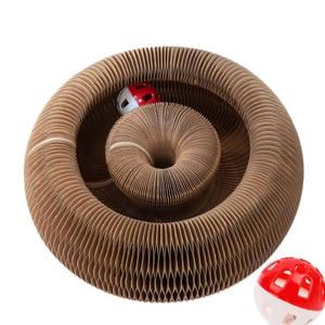Interactive Magic Foldable Accordion <b>Cat</b> Scratcher with Paper Material Smart <b>Cat</b> Ball and Bell Foldable Carton <b>Cat</b> Toys - Product Image 1