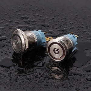 19mm or 22mm <strong>Chrome</strong> or Stainless Steel 5A Momentary or Latching Blue LED 12v Power Push Button <strong>Switch</strong> - Product Image 6