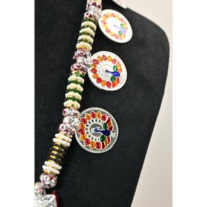 Ethnic 925 <b>Silver</b> Plaster Hamel Necklace With Crystal Rhinestone Chain Animal Pattern Pendant Women's Religious Ceremony Jewelry - Product Image 3