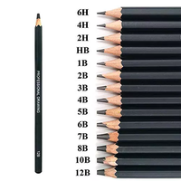 Ensemble de crayons de croquis en bois professionnel 14 pièces ensemble de crayons de dessin de qualité avec logo personnalisé imprimé pour l'école et l'artiste