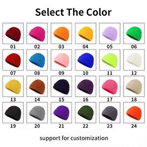 60 Bonnets colorés personnalisables avec logo en acrylique et laine, bonnet d'hiver pour l'extérieur, bonnet tricoté tendance pour femmes - Product Image 3