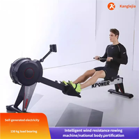 Máquina de Remo Sentado K7199W para Gimnasio en Casa, Resistencia al Agua, Plegable, Herramienta de Entrenamiento Cardiovascular Interior con Monitor Digital