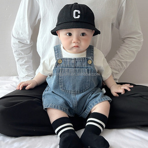 Traje de Verano de Algodón D2504, Vestido con Tirantes de Mezclilla de Dos Piezas para Niño, Disponible en Tienda - Product Image 1