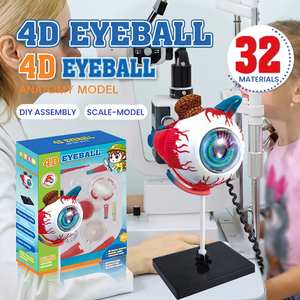 Modèle d'anatomie de l'œil 4D détachable, jouet éducatif DIY pour adolescents, biochimie pratique et basée sur la réflexion - Product Image 1