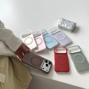 Coque de téléphone magnétique antichoc en TPU souple et PC IMD, couleur unie mate électroplaquée pour <span class=keywords><strong>iPhone</strong></span> 17 16 15 14 Pro Max - Product Image 3