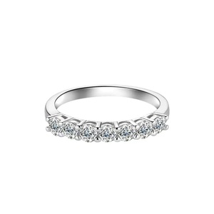 Bague en argent sterling S925 avec diamant de laboratoire VVS taille ronde pour femme, bijoux fins, fiançailles, mariage, usage quotidien, fête, anniversaire, vente en gros - Product Image 1